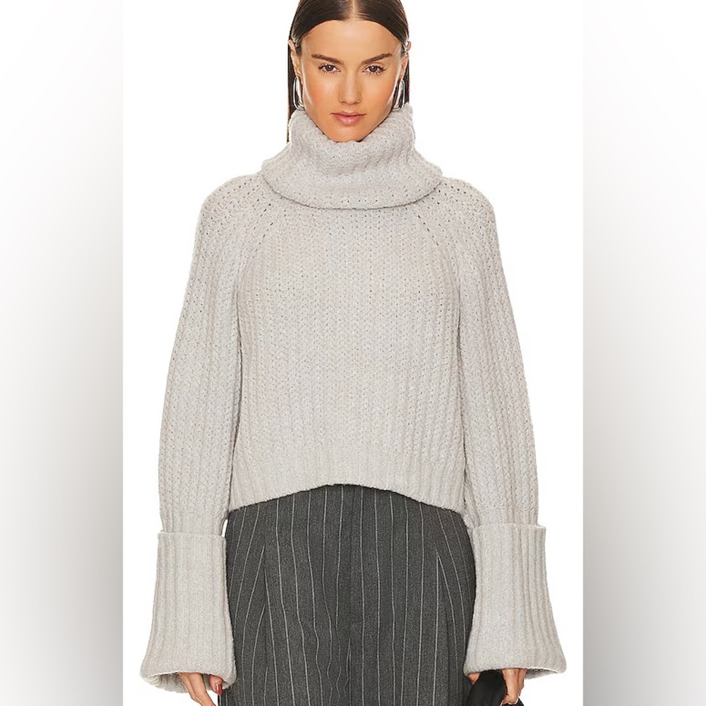 Women's Grey Rolled Turtleneck